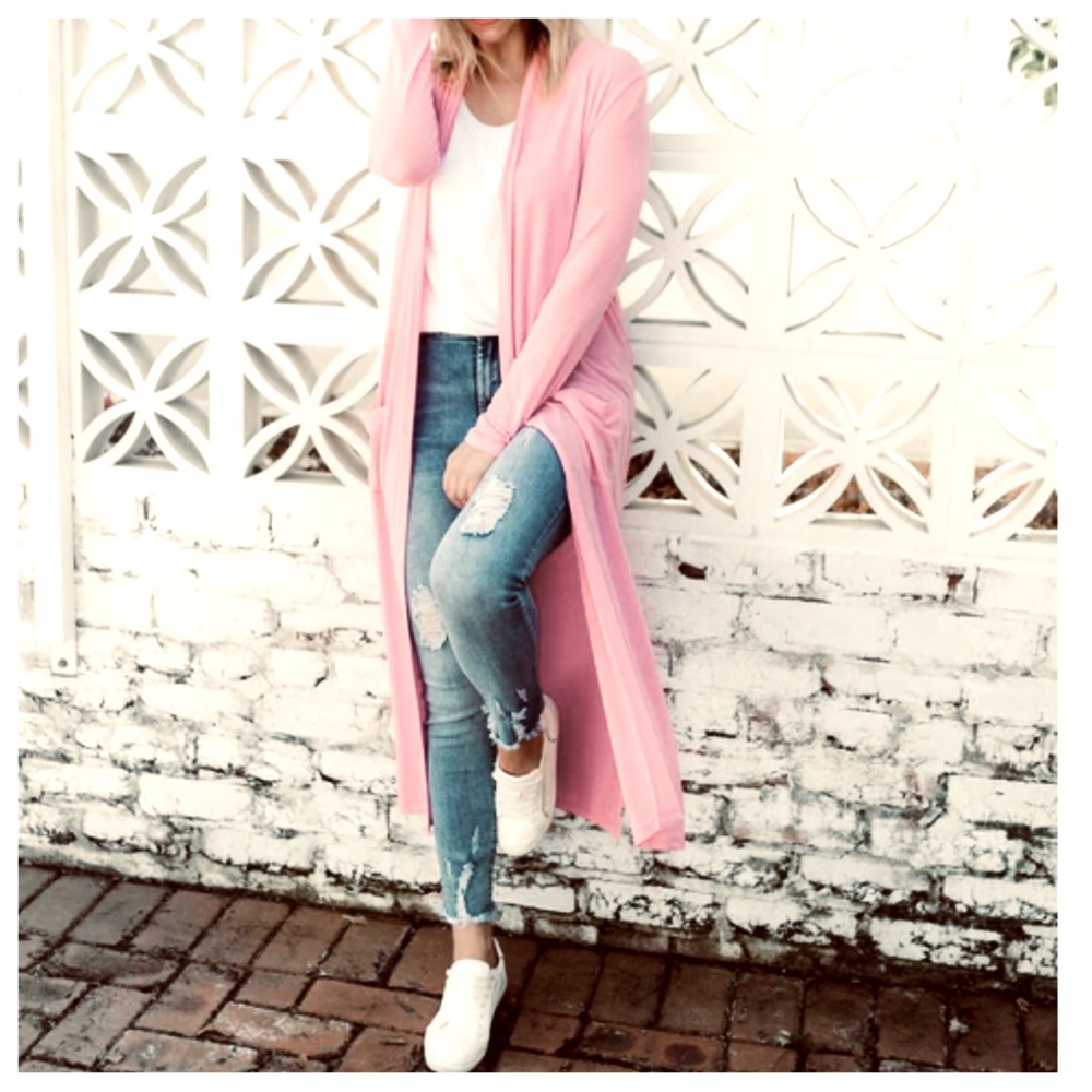 Boho Long Duster Draped Knit Cardigan